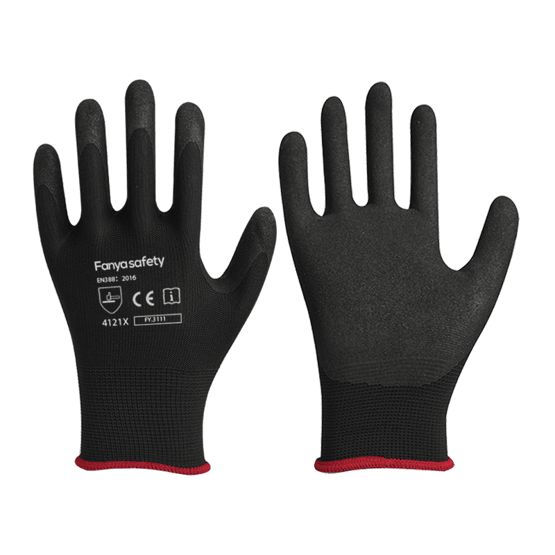 Lớp lót polyester 13G với lớp phủ nitrile cát