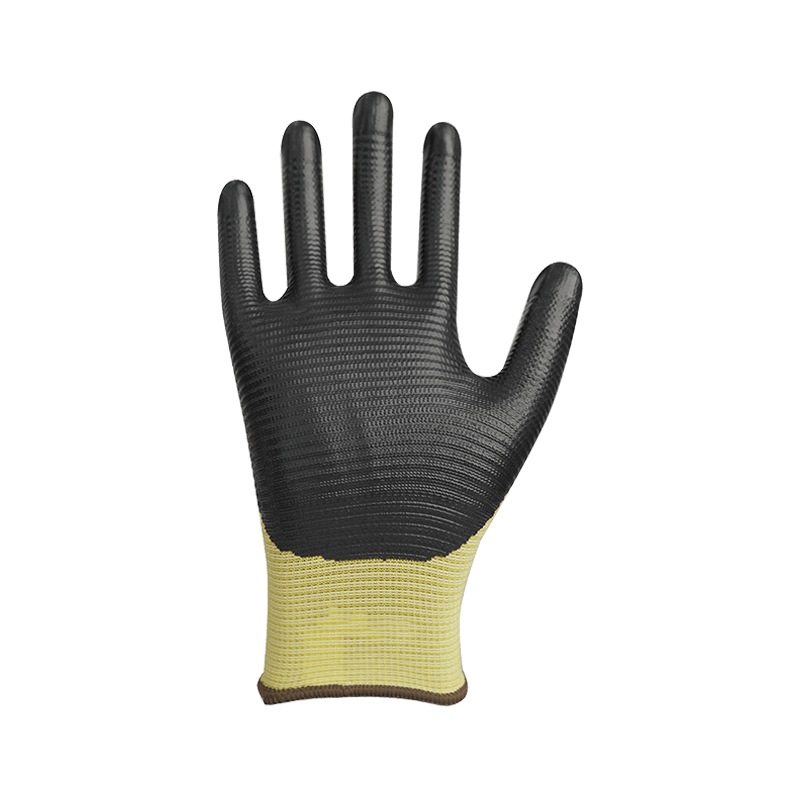 Lớp lót có gân polyester 13G với lớp phủ nitrile Lớp lót có gân polyester 13G với lớp phủ nitrile